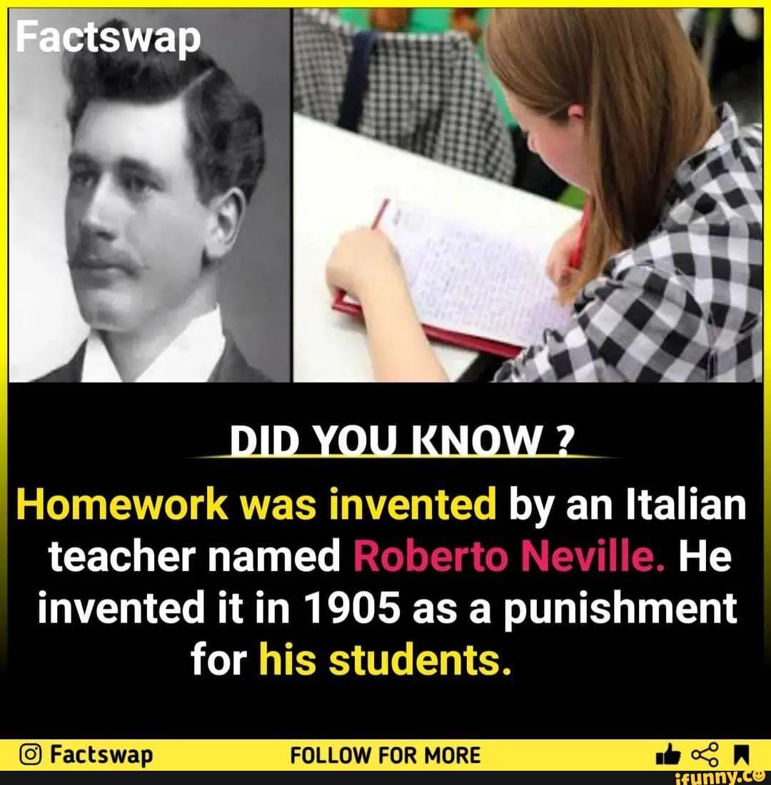 is it true that homework was invented as a punishment