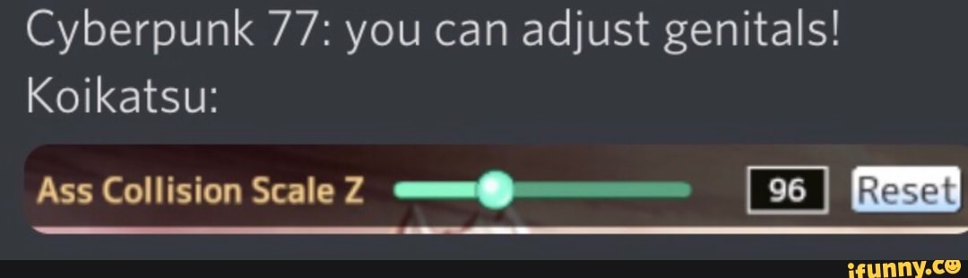 Cyberpunk 77: you can
adjust genitals!
Koikatsu: