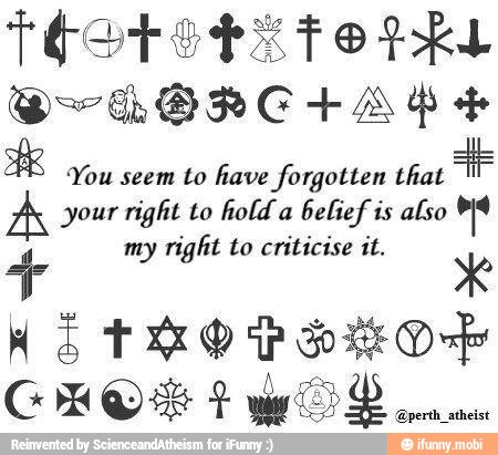He You seem to have forgotten that A your right to hold a belief is ...