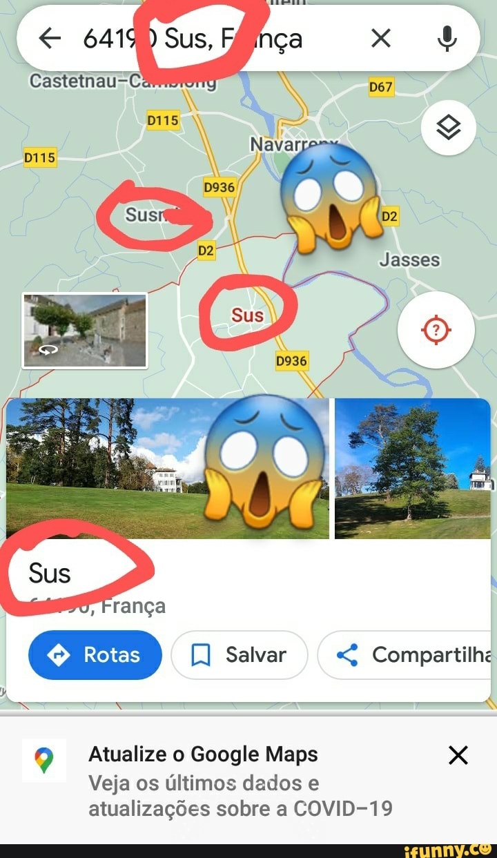 Sus, Salvar Compartilhe Rotas Atualize o Google Maps XXX Veja os últimos  dados e atualizações sobre a COVID-19 - iFunny