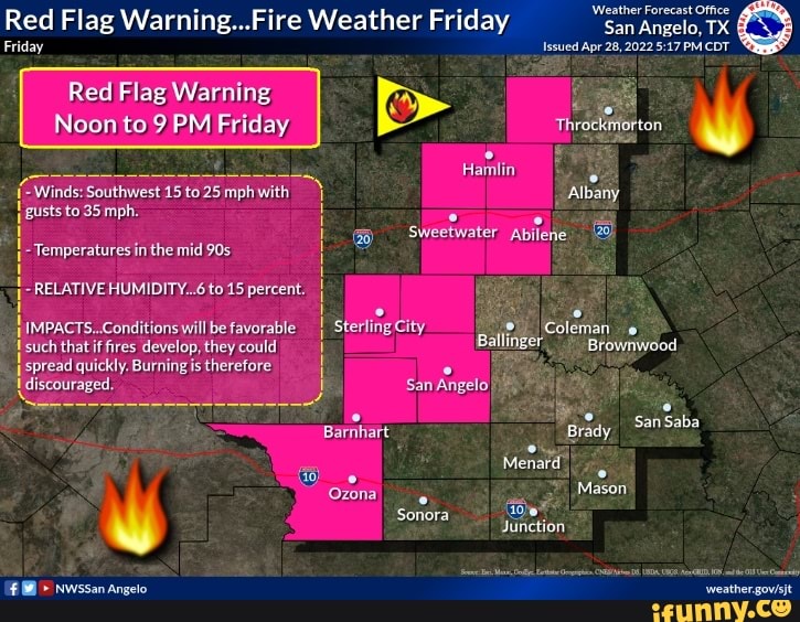 Red Flag Warning... Fire Weather Friday Friday Red Flag Warning Noon to