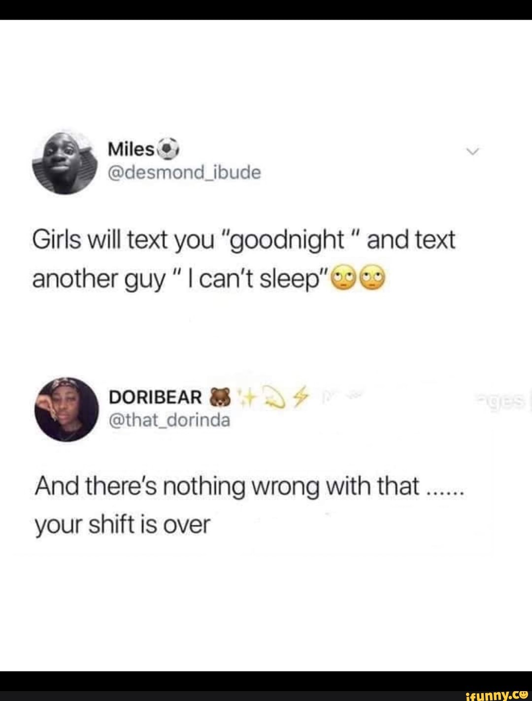 Guy texts a goodnight when you This Is