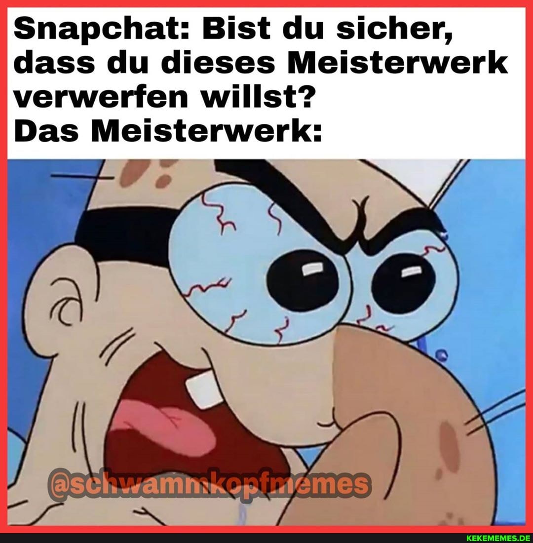 Snapchat: Bist du sicher, dass du dieses Meisterwerk verwerfen willst?
Das Meisterwerk: