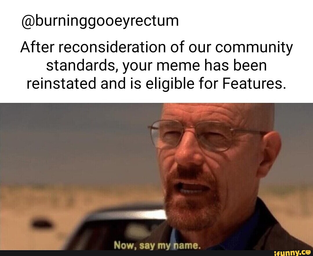 @burninggooeyrectum After reconsideration of our community standards ...