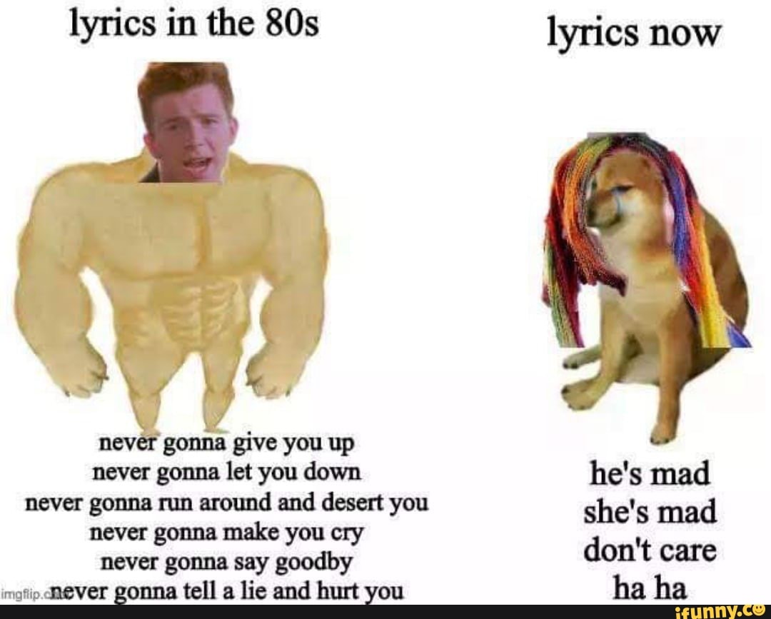 Never Gonna Give You Up Never Gonna Let You Down Never Gonna Run Around