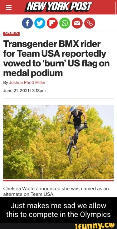 NEW YORK POST Transgender BMX rider for Team USA reportedly vowed to ...