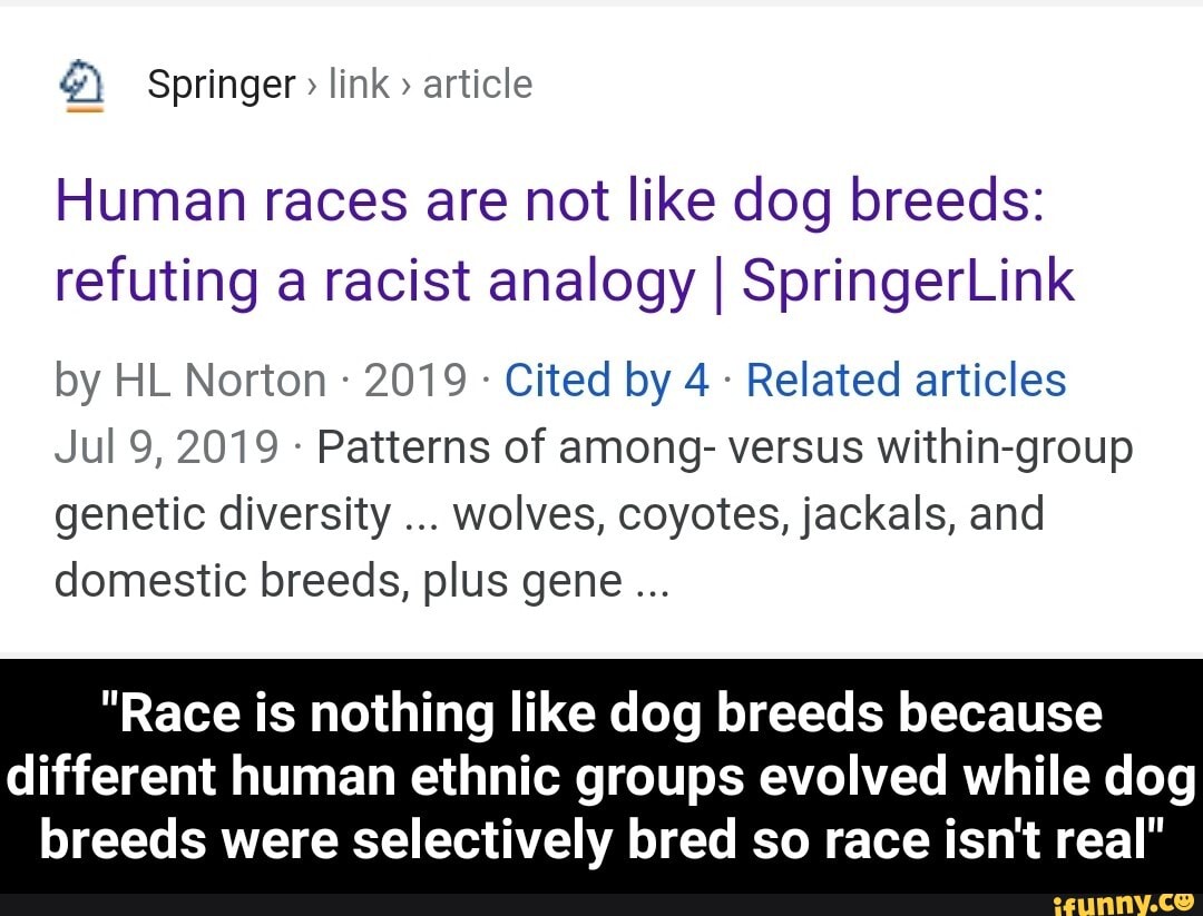 are dog breeds analogous to human races