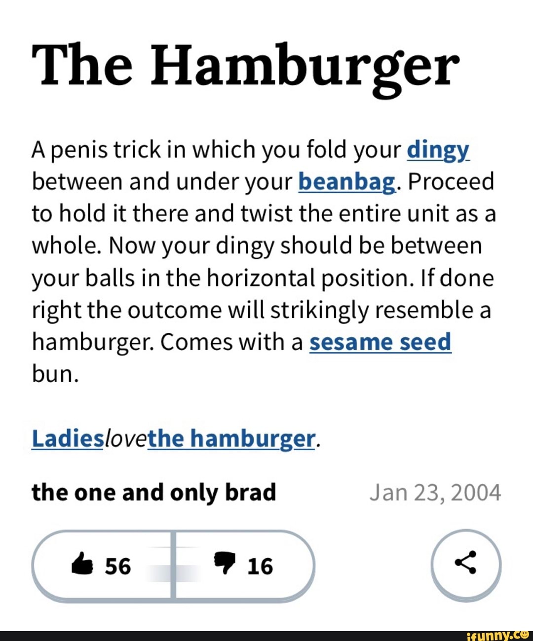 Hamburger penis