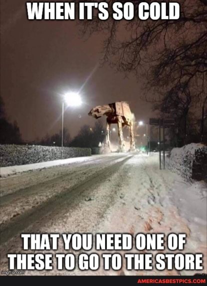 WHEN IT'S SO COLD
THAT YOU NEED ONE OF THESE TO GO TO THE STORE