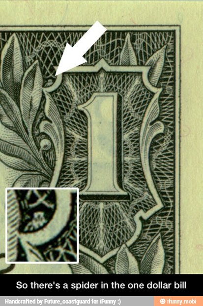 So there's a spider in the one dollar bill - So there's a spider in the one dollar bill