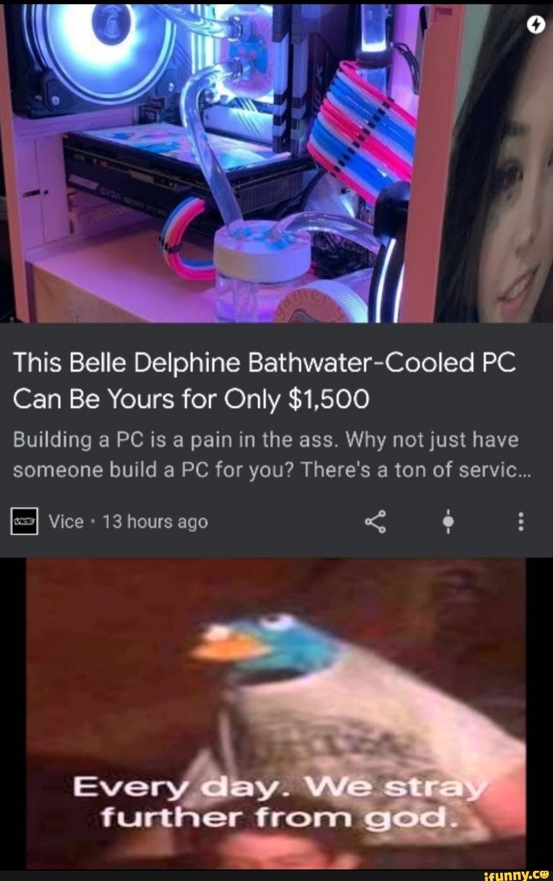 This Belle Delphine Bathwater Cooled PC Can Be Yours For Only Building A PC Is A Pain In