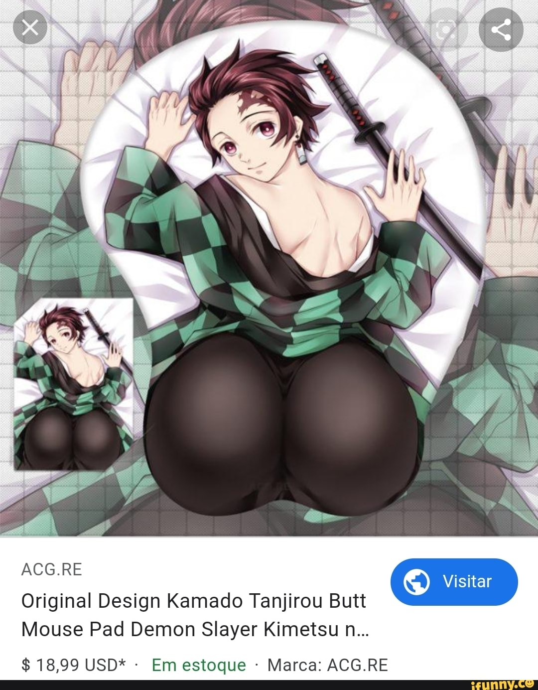 tanjiro mouse pad butt