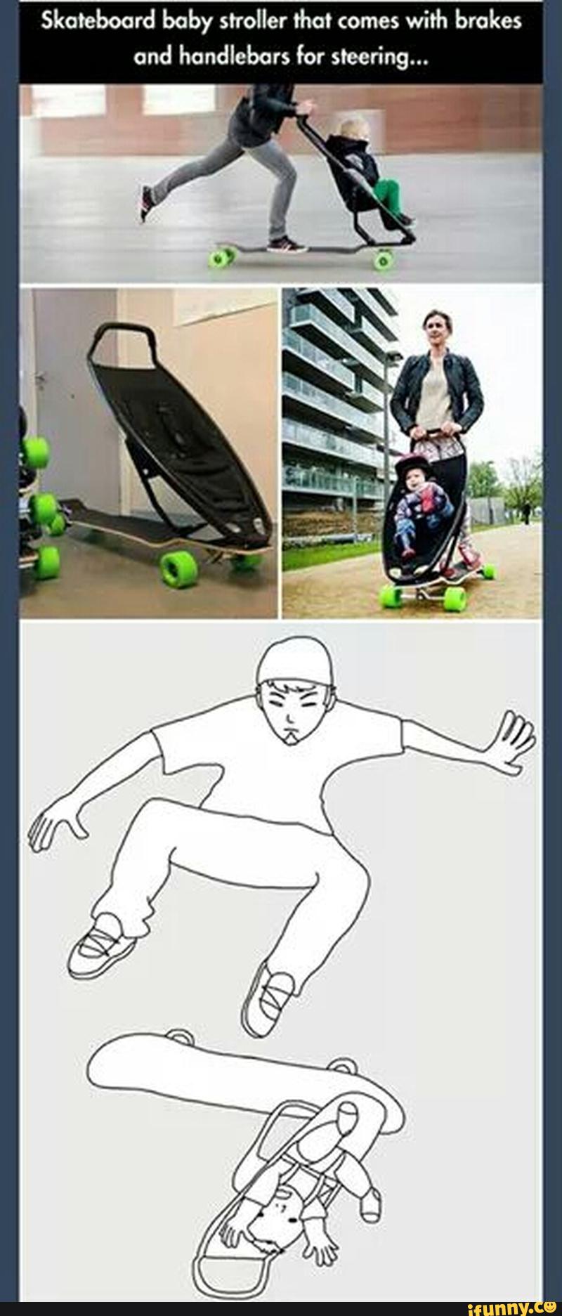 skateboard baby stroller