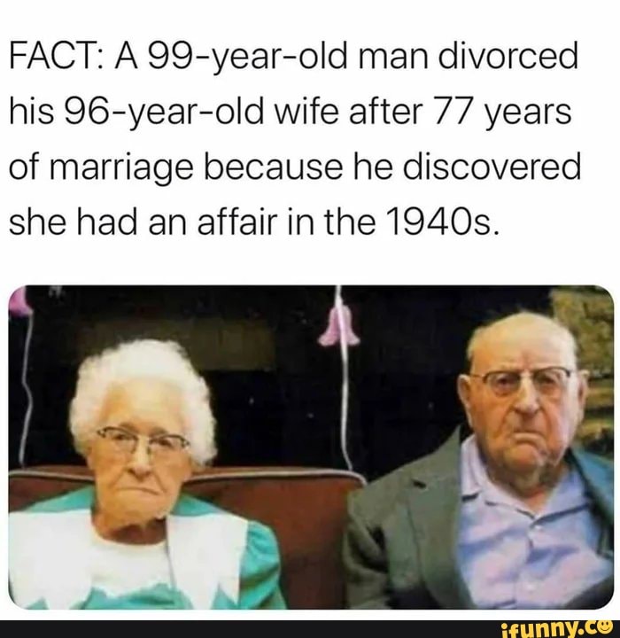 FACT: A 99-year-old man divorced his 96-year-old wife after 77 years of ...