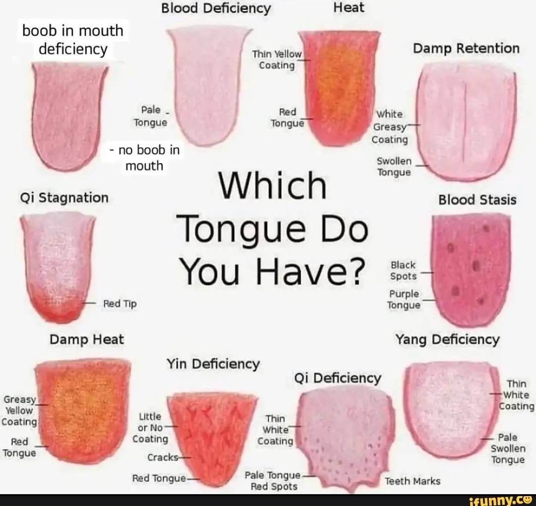 Blood Deficiency Heat boob in mouth / deficiency Thin Yellow Damp