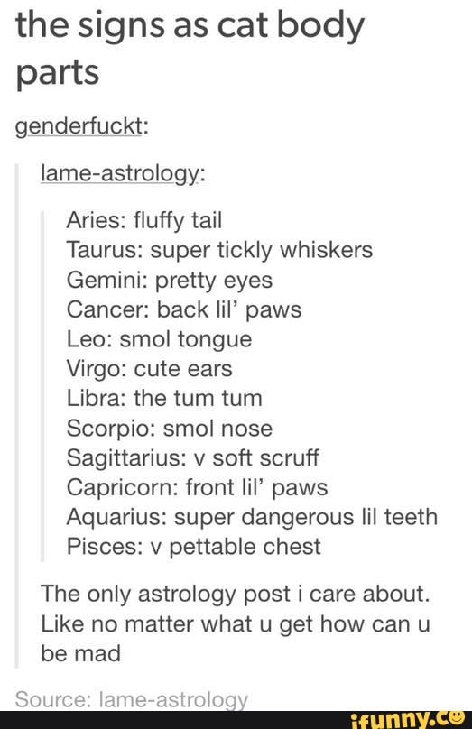 zodiac body parts ruled