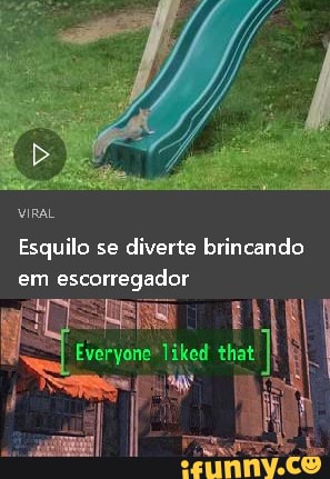 VIRAL
Esquilo se
diverte brincando
em
escorregador