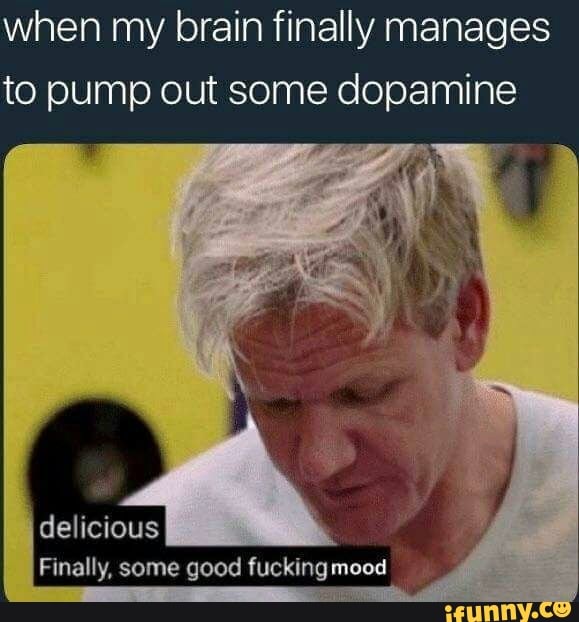 When My Brain Finally Manages To Pump Out Some Dopamine Ifunny