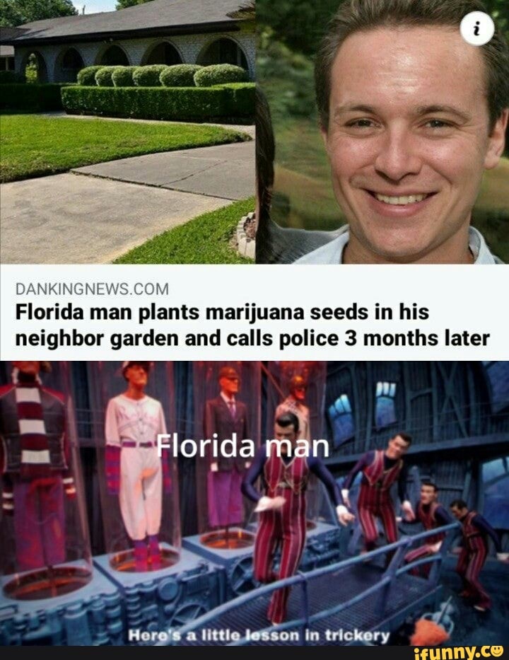 Flo da
man
plants marijuana seeds in his
neighbor garden and calls police 3 months later