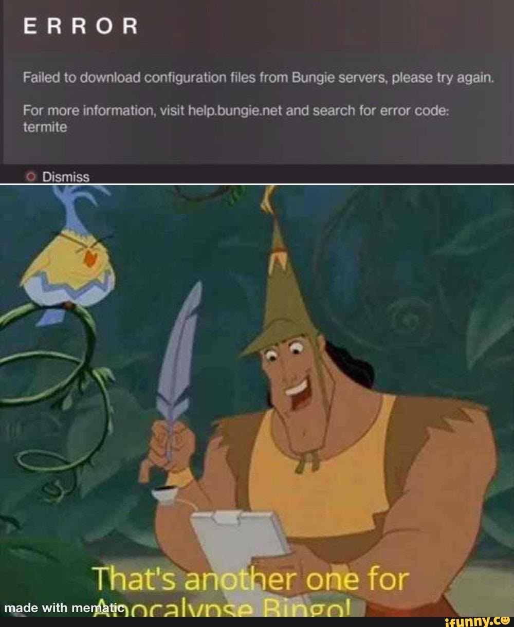 failed to download configuration files from bungie