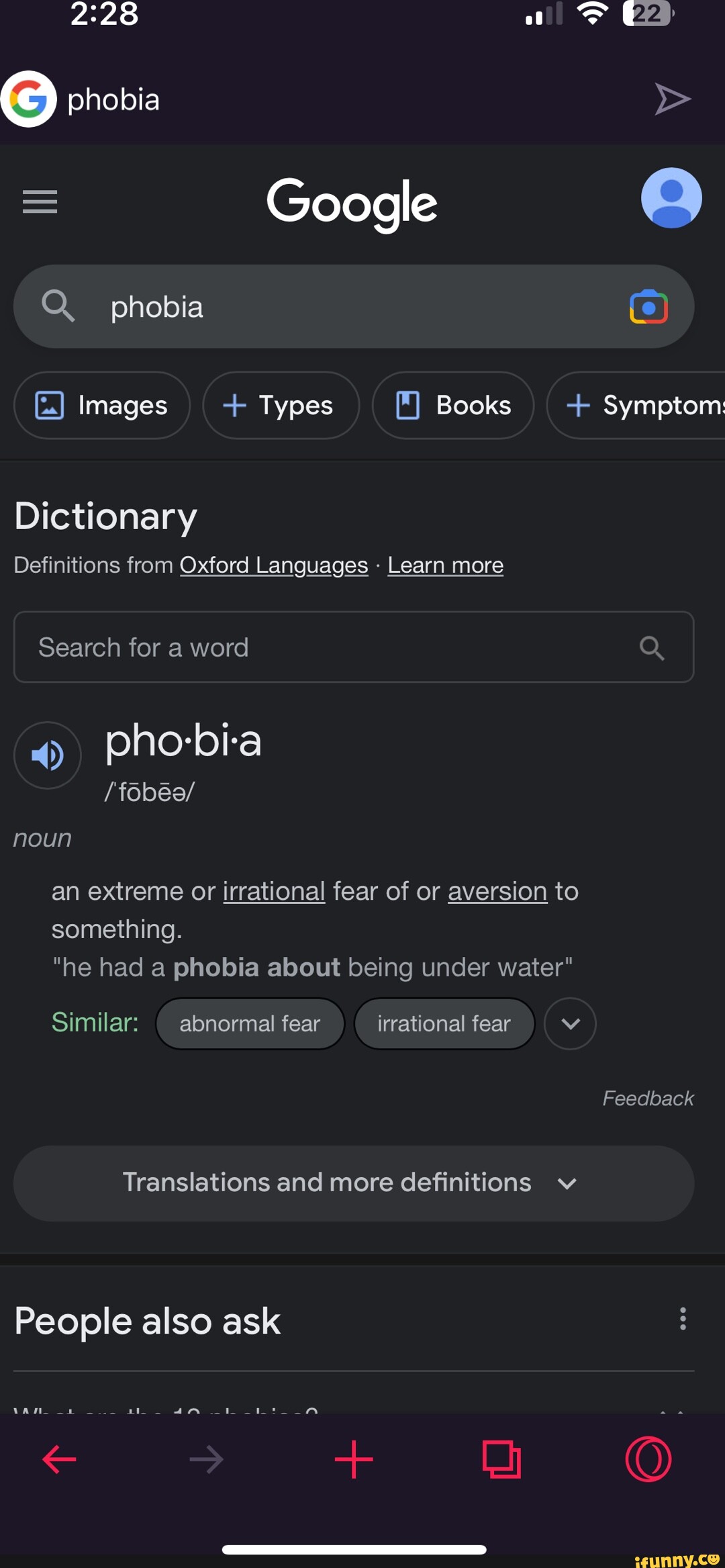 Al 22 phobia Google phobia Images + Types Books + Symptom Dictionary