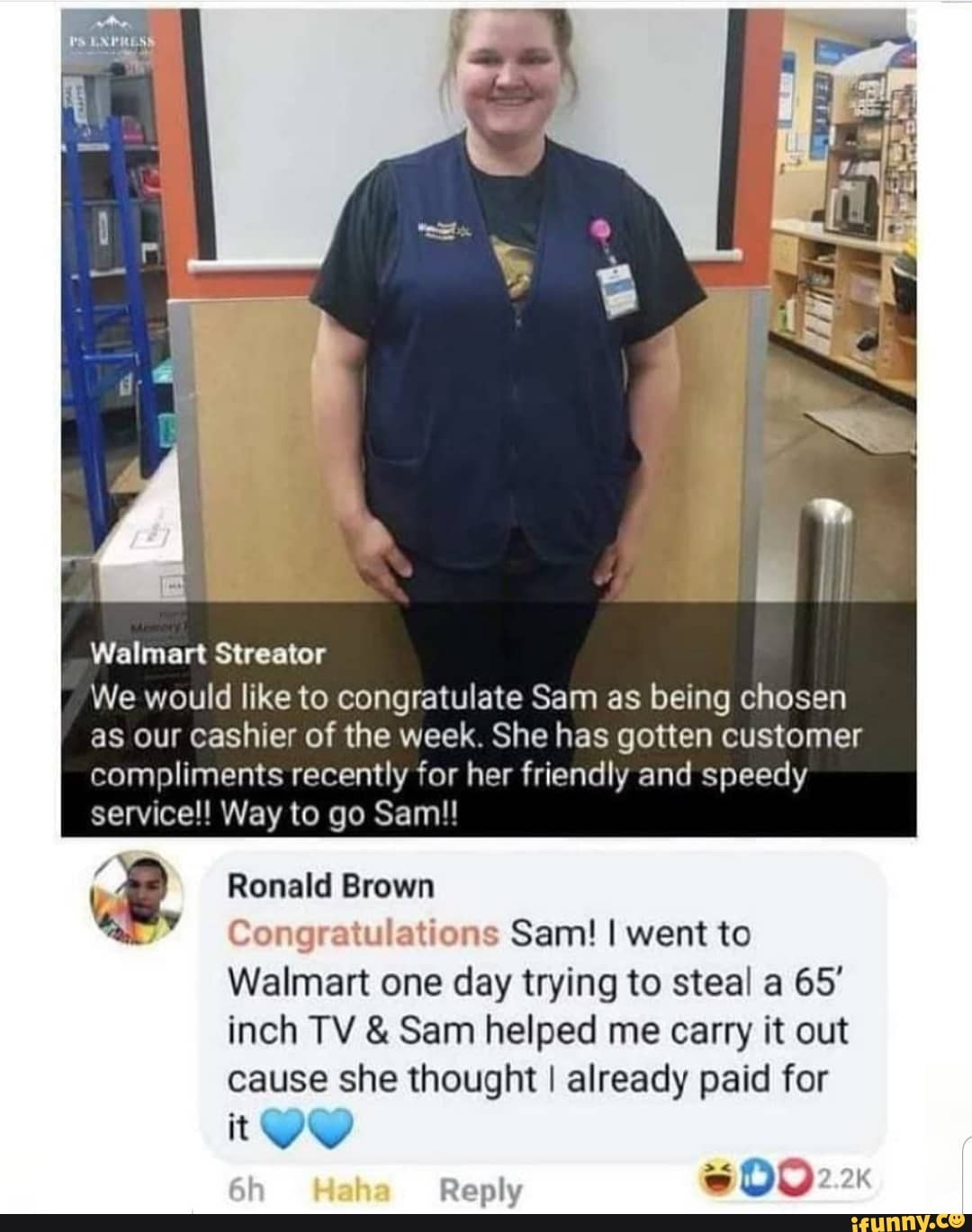 Walmart Streator AI We Would Like To Congratulate Sam As Being Chosen ...