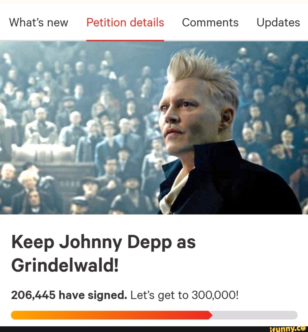 What's new Petition details Comments Updates Keep Johnny Depp as