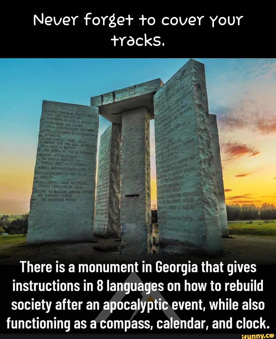 Never forget to covey your racks There is a monument in Georgia that Never forget to covey your racks There is a monument in Georgia that