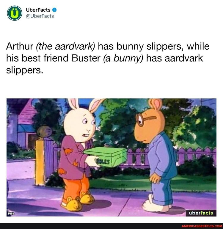 UberFacts @UberFacts Arthur (the aardvark) has bunny slippers, while ...