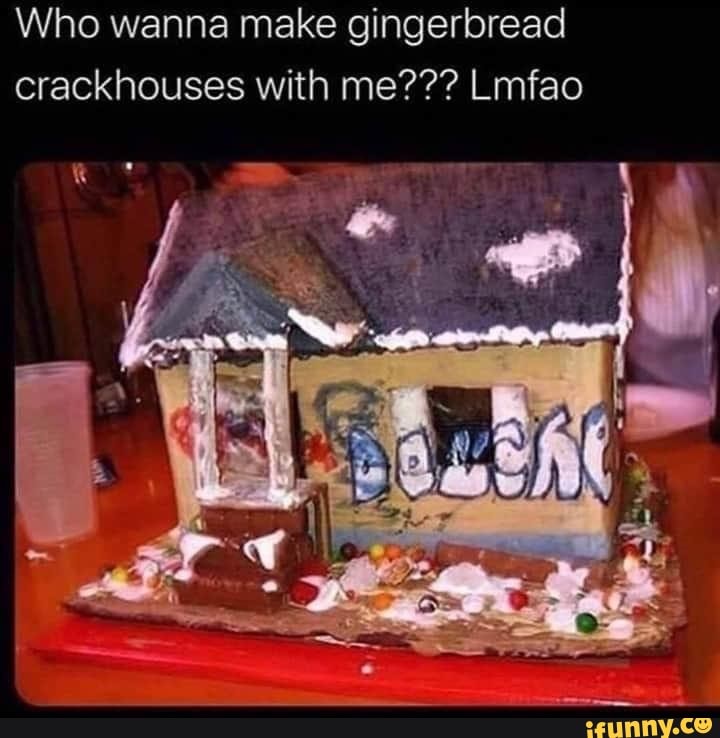 Who wanna make gingerbread
crackhouses with me??? Lmfao