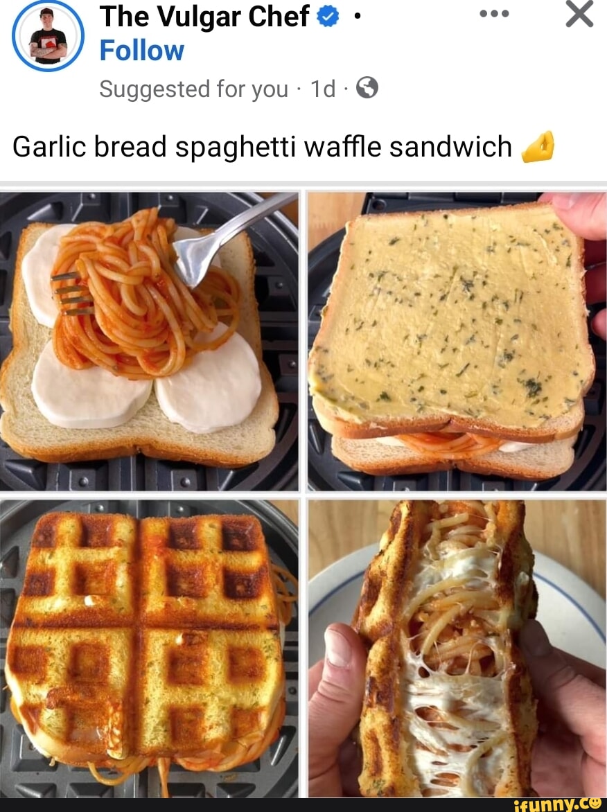 The Vulgar Chef Follow Suggested for you Garlic bread spaghetti