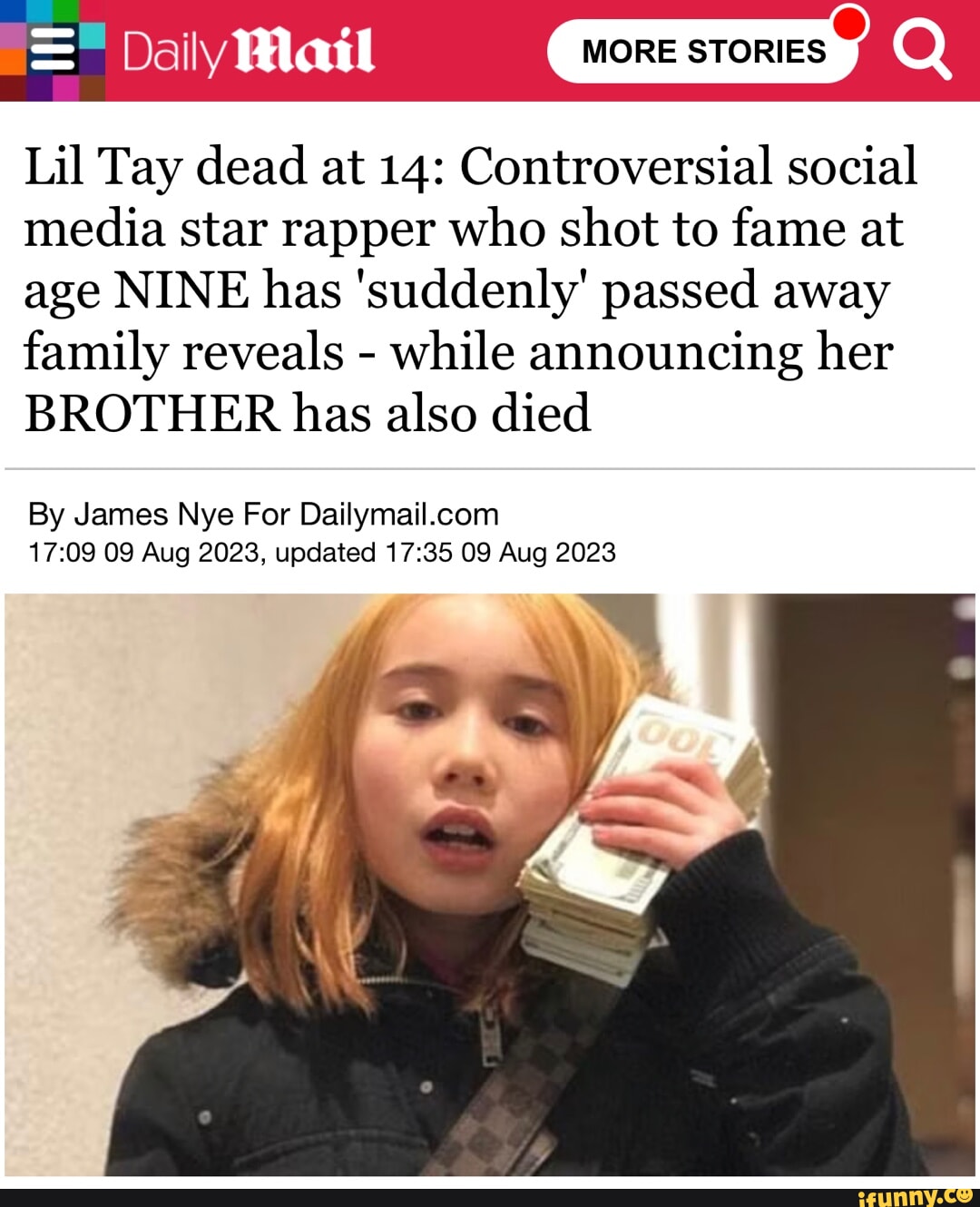 MORE STORIES Lil Tay dead at 14 Controversial social media star rapper