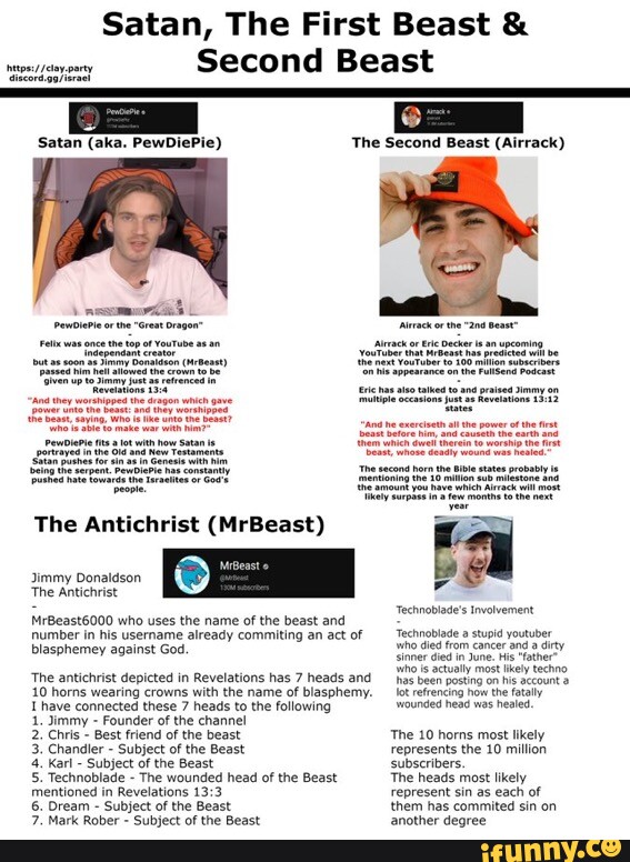 Satan The First Beast Second Beast Satan aka PewDiePie The Second 