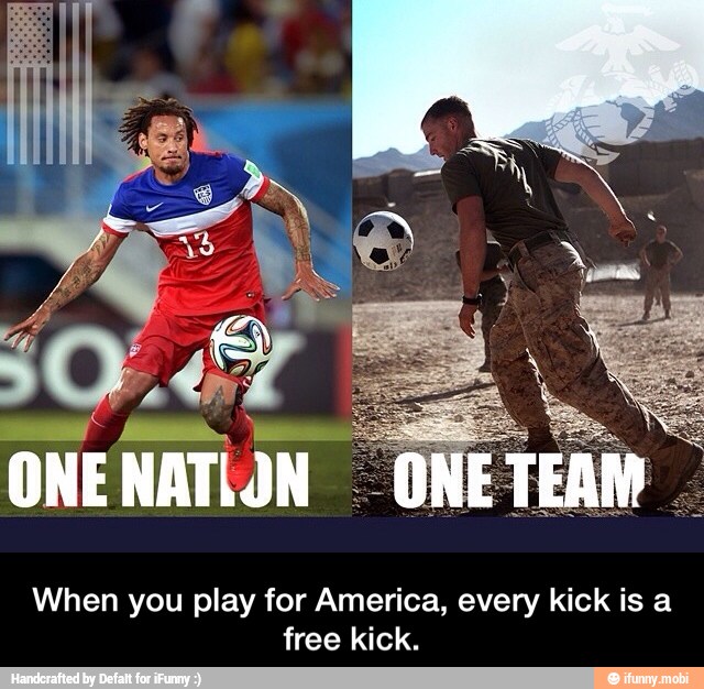 When you play for America, every kick is a
free kick. - When you play for America, every kick is a free kick.