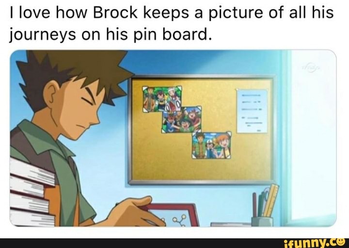 I love how Brock keeps a picture of all his
journeys on his pin board.