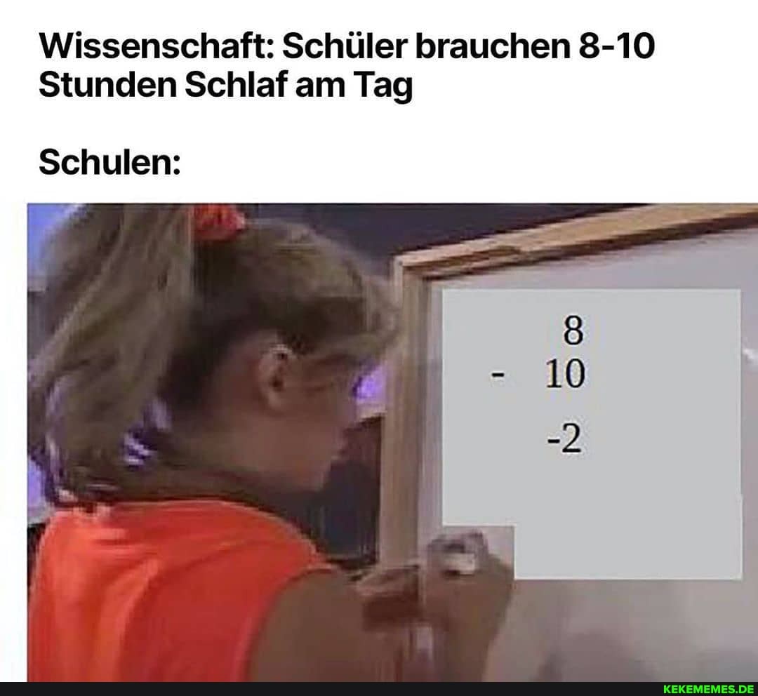 Wissenschaft: Schüler brauchen 8-10
Stunden Schlaf am Tag
10
Schulen: