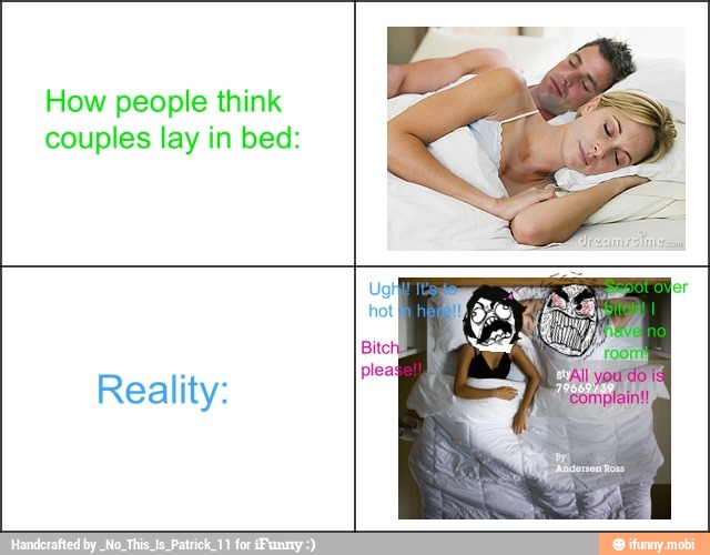 How people think
couples lay in bed: