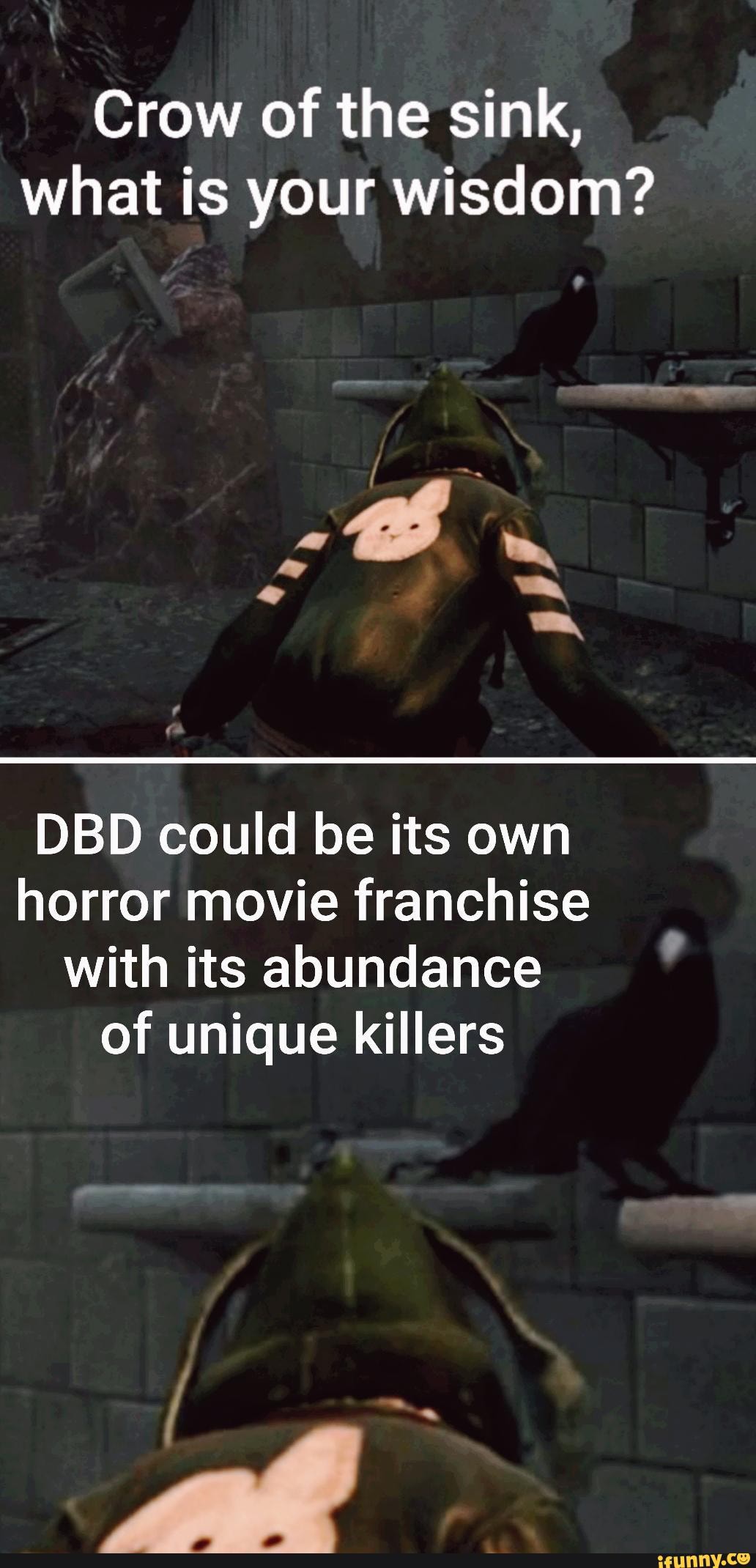 Crow of the sink, what is your wisdom?
DBD could be its own horror movie franchise with its abundance of unique killers