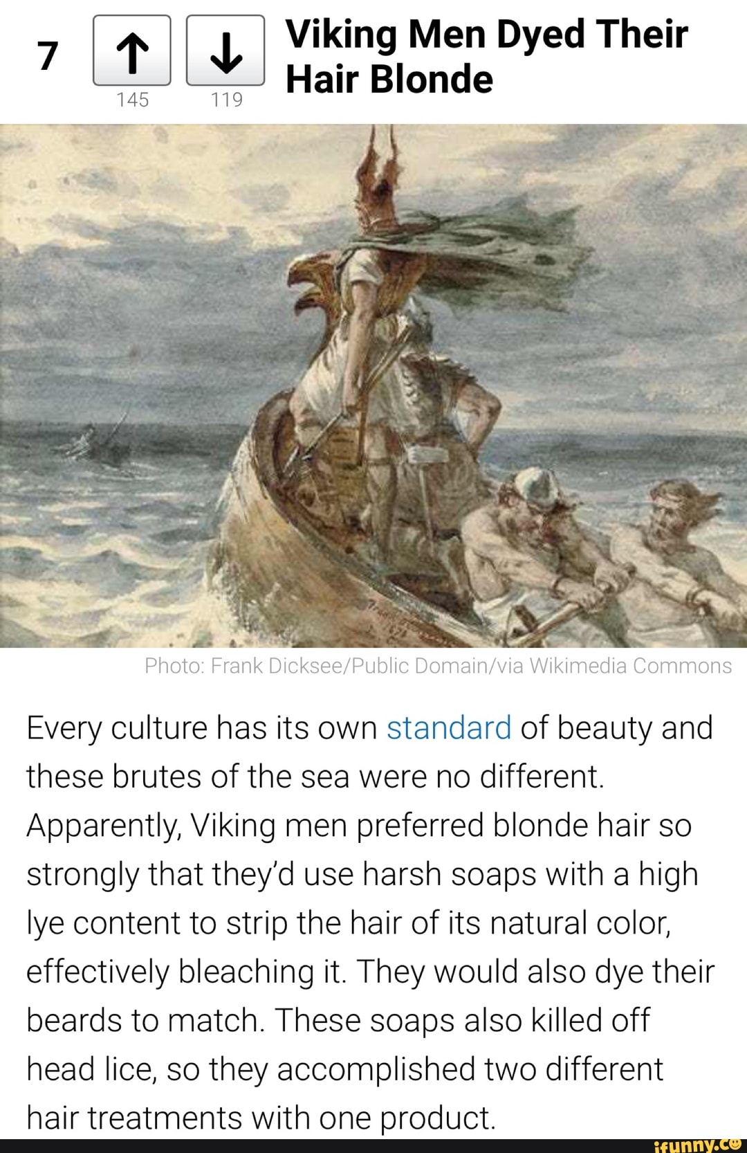 Viking Men Dyed Their 7 Hair Blonde 145 119 Photo Frank Chksee