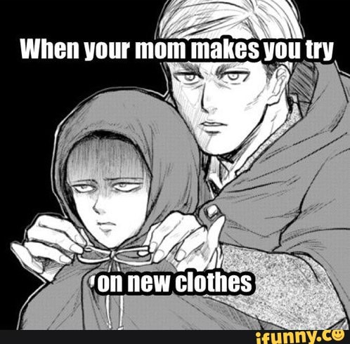 on new clothes.