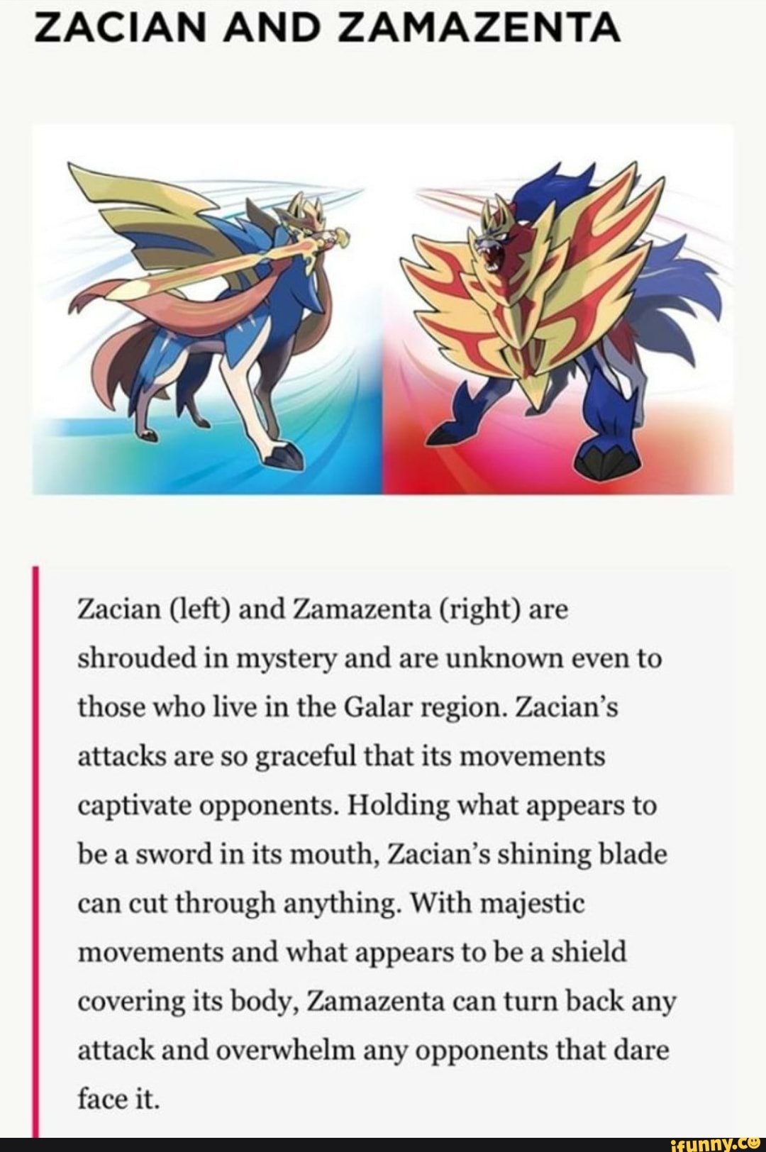 the virgin zamazenta vs the chad zacian (if you like zamazenta do not take  this personally, i also think he is a decent pokemon and this is just an  exagurated meme) 