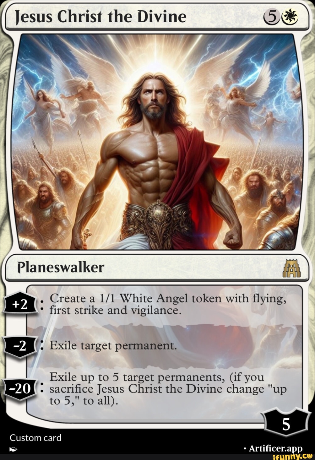 Jesus Christ the Divine AN \ Planeswalker Create a White Angel token ...