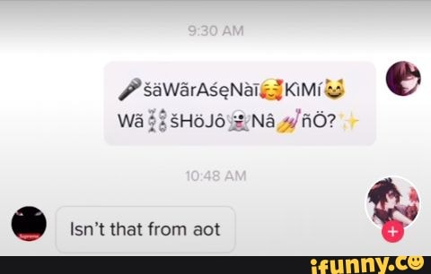 PB SaWarASeNal KIMI WA $HoJO .NA /07
Isn't that from aot