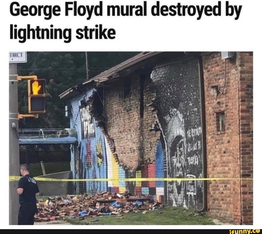 lightning strike destroys mural