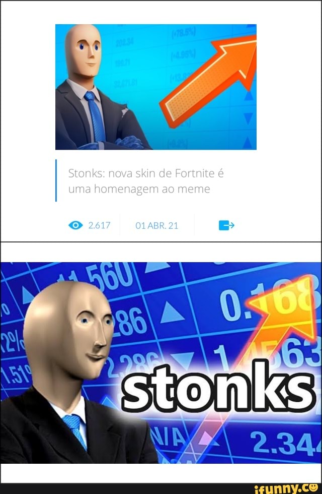 Stonks: nova skin de Fortnite é uma homenagem ao meme