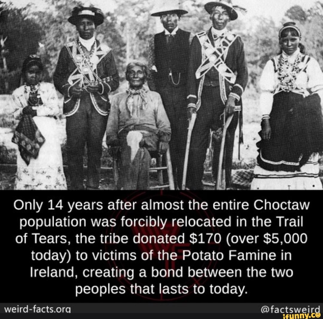 Only 14 years after almost the entire Choctaw population was forcibly ...