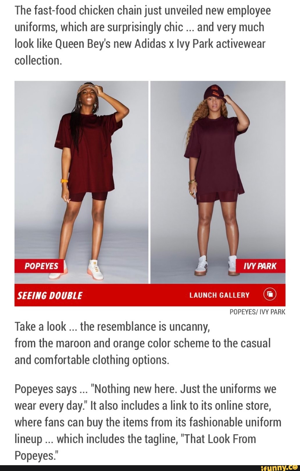 The fastfood chicken chain just unveiled new employee uniforms, which