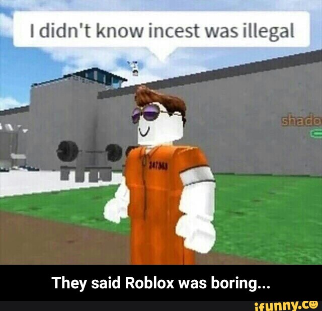 I Didn T Know Incest Was Illegal They Said Roblox Was Boring They Said Roblox Was Boring Ifunny - roblox is boring