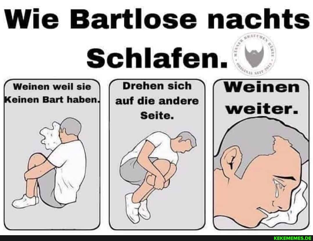 Beartlose
Schlafen.
Weinen weil Drehen sich einen Bart haben! I auf die er
Seiten
Weinen
weiter.