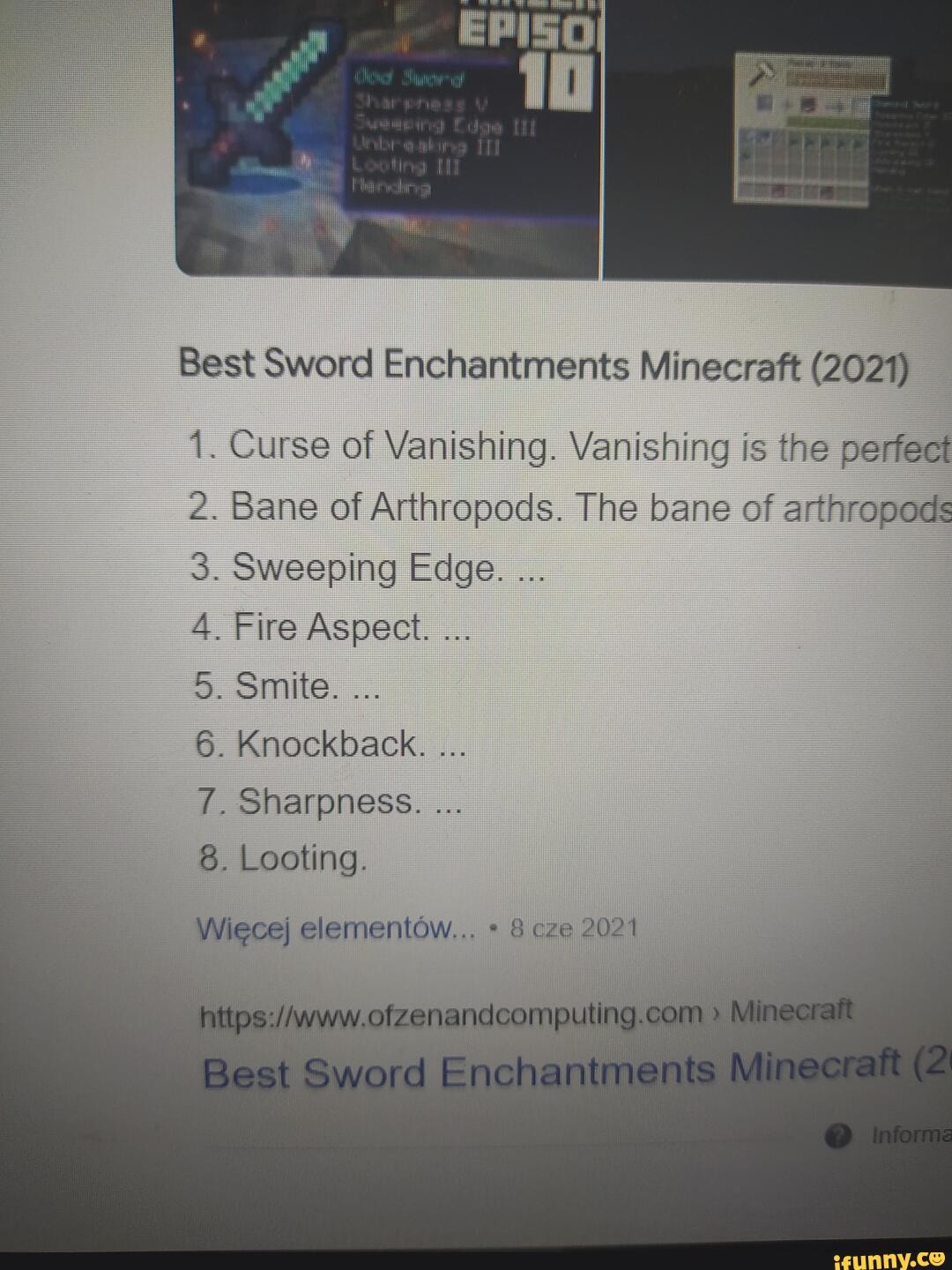 Best Sword Enchantments Minecraft 21 1 Curse Of Vanishing Vanishing Is The Perfect 2 Bane Of Arthropods The Bane Of Arthropods 3 Sweeping Edge 4 Fire Aspect 5 Smite 6 Knockback 6 Knockback 7 Sharpness 8 Looting Wiecej Elementow